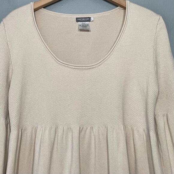 Earthbound Size Small Babydoll Beige Sweater Minimalist Romantic Bella Swan Y2K - Picture 3 of 7